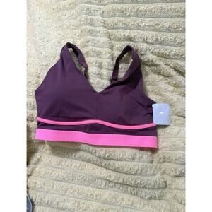Women’s Fabletics Sports Bra Burgundy & Bright Pink Maroon Size Large
